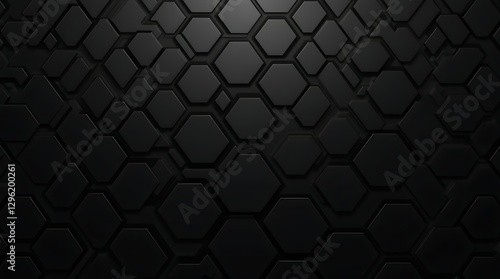 Wallpaper Mural Dark Hexagon Depth Torontodigital.ca