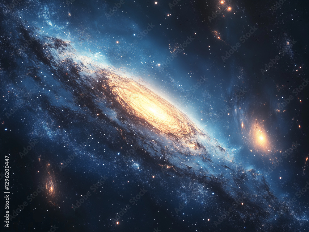 Fototapeta premium Background with a planetary system