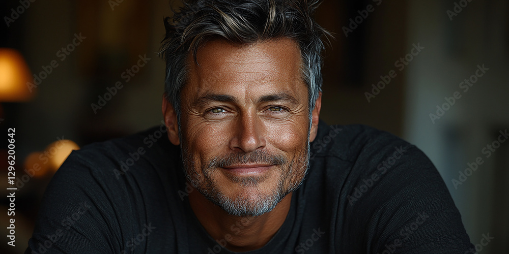 Fototapeta premium Portrait of an adult middle-aged man, concept