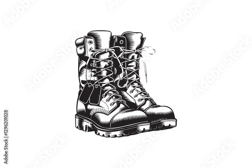 Veteran’s Boots with Honor vector