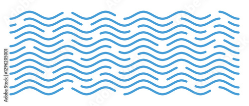 Wavy lines, sea waves stylization, vector design