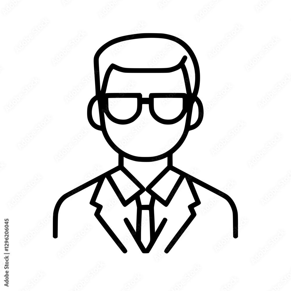 Business Professional Icon Representing Corporate Leadership and Management Business Professional Icon Representing Corporate Leadership and Management