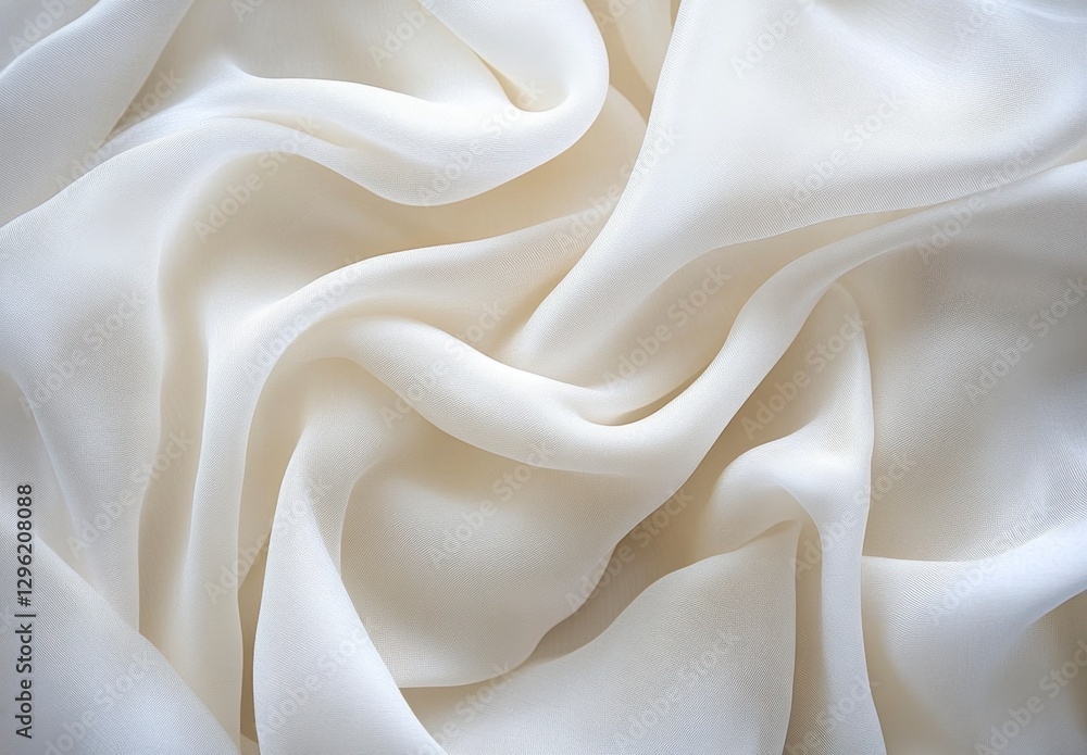 Obraz premium Soft White Fabric with Elegant Draping Texture for Background Use