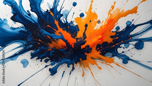 Dynamic Abstract Ink Splash with Bold Contrast and Fluid Motion