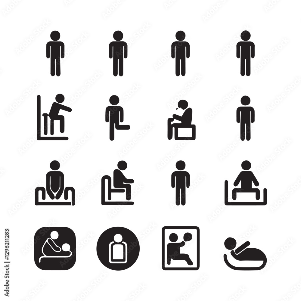 User icon vector set. Profile and people silhouette collection. white Background User icon vector set. Profile and people silhouette collection. white Background