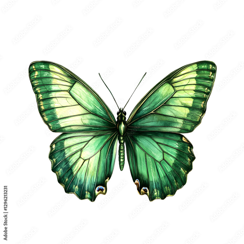 Obraz premium Bright green butterfly