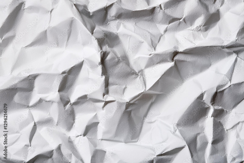 Obraz premium Crumpled paper texture background. Royalty high-quality free best stock of White wrinkly backdrop paper backgrounds, white fabric crushed textured crumpled, wrinkled sheet, copy space for text design