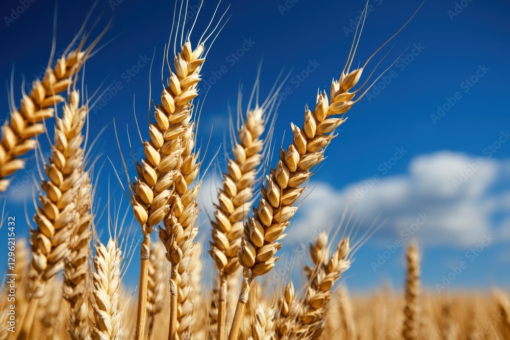 Golden wheat field stretching endlessly under a deep blue sky, soft clouds casting shadows on the rippling crops Golden wheat field stretching endlessly under a deep blue sky, soft clouds casting shadows on the rippling crops