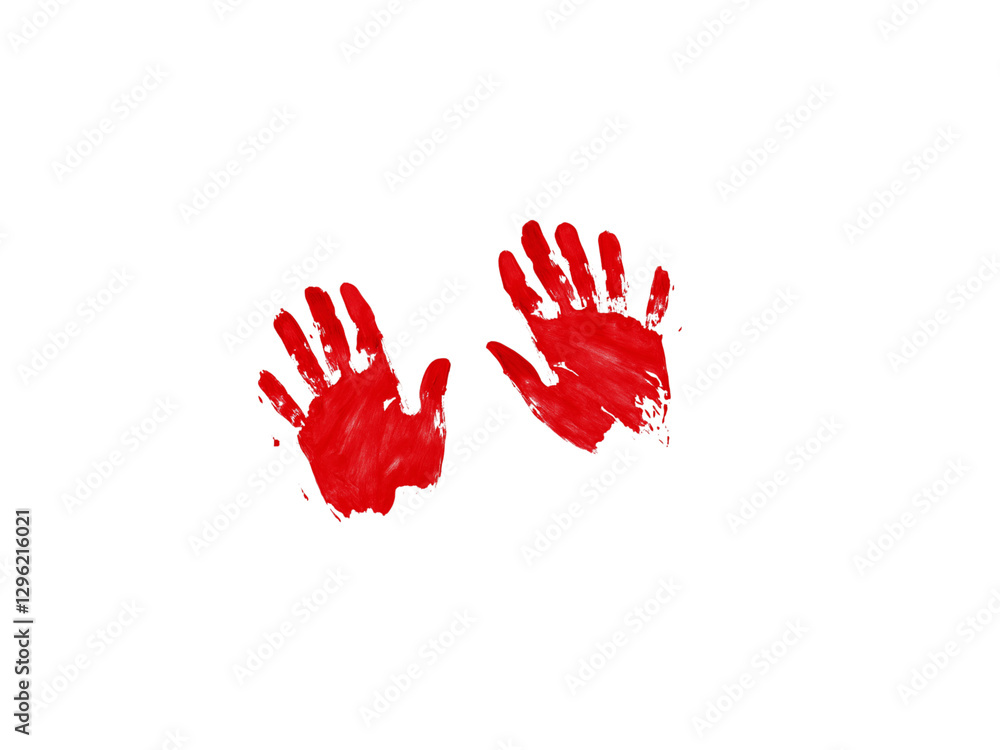 Set bloody handprint, gore isolated on png transparent background Set bloody handprint, gore isolated on png transparent background