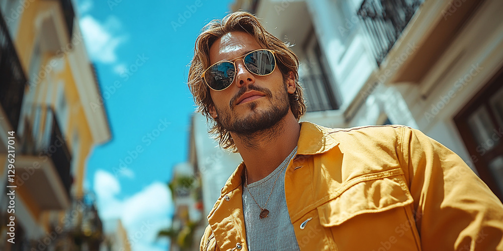 Portrait of an attractive men wearing glasses