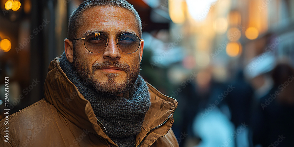 Portrait of an attractive men wearing glasses