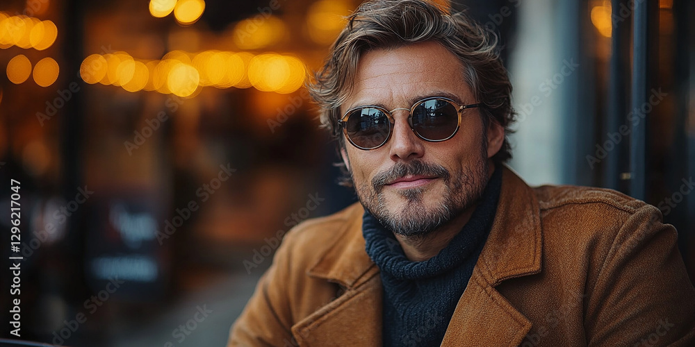 Portrait of an attractive men wearing glasses