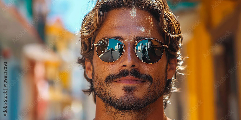 Portrait of an attractive men wearing glasses