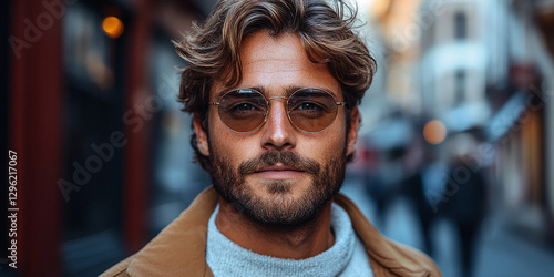 Obraz na płótnie Portrait of an attractive men wearing glasses w salonie