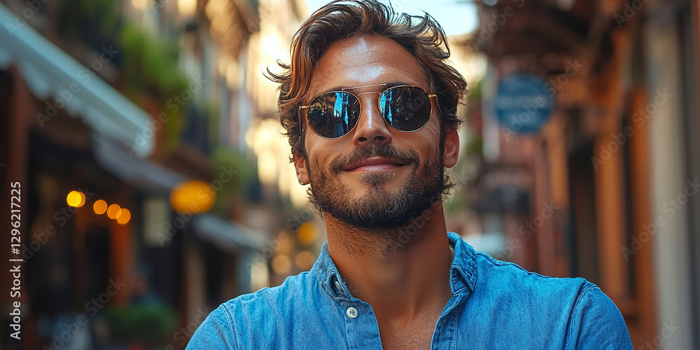 Portrait of an attractive men wearing glasses