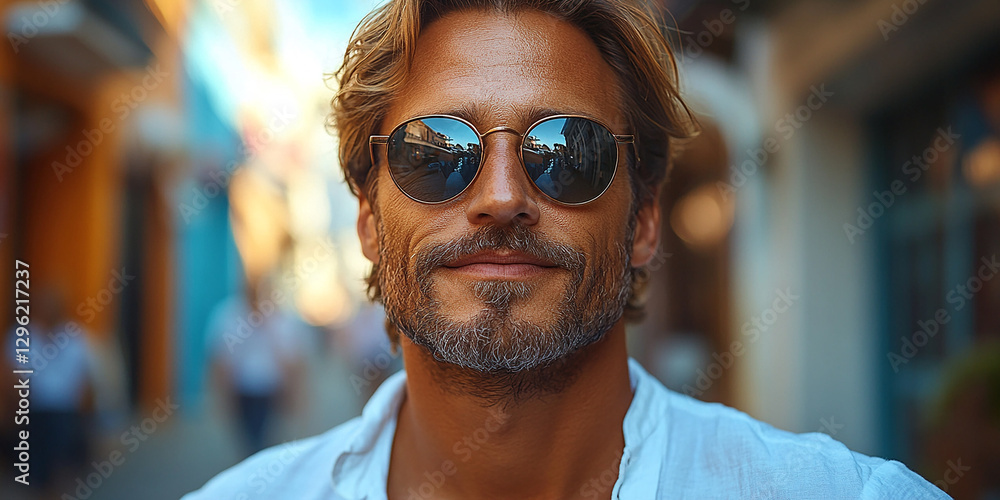 Portrait of an attractive men wearing glasses