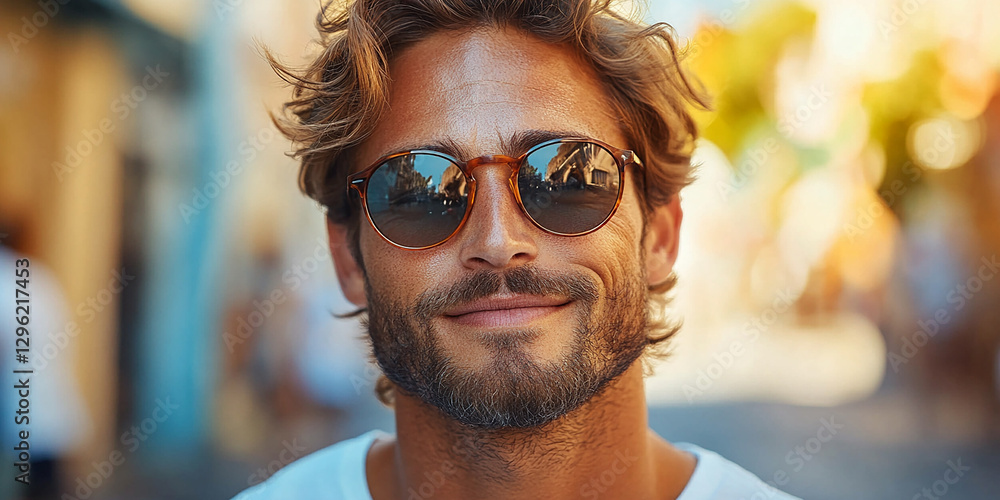 Portrait of an attractive men wearing glasses