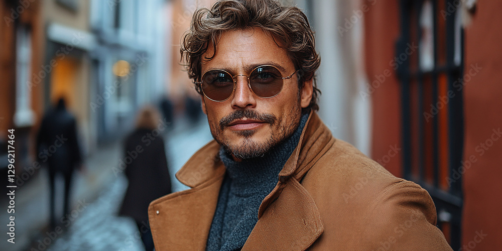 Portrait of an attractive men wearing glasses