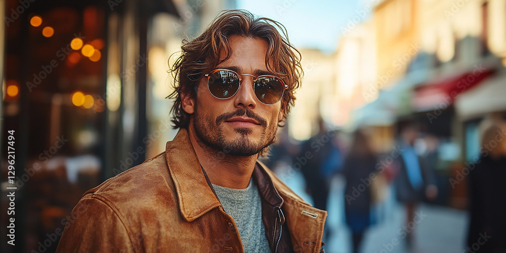 Portrait of an attractive men wearing glasses