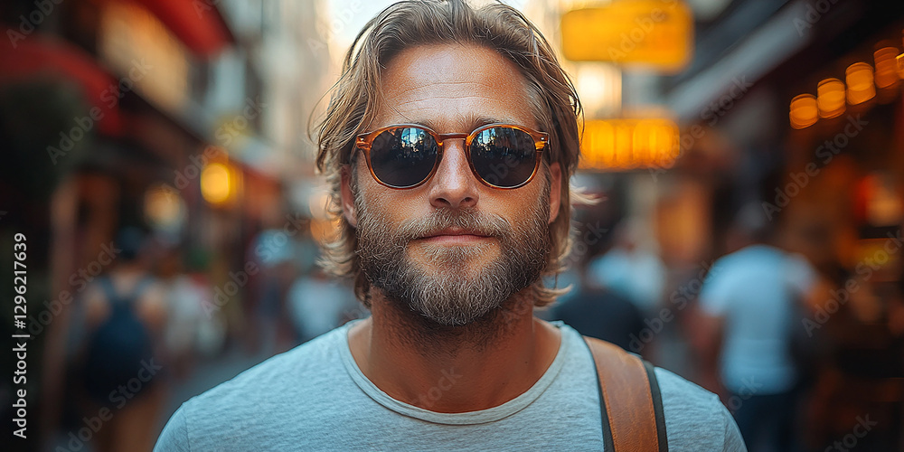 Portrait of an attractive men wearing glasses