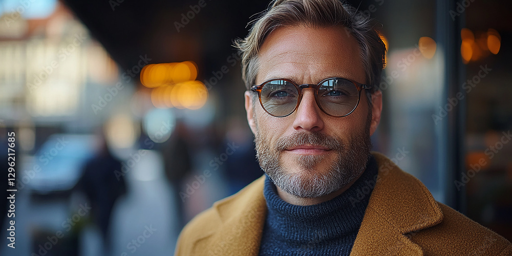 Portrait of an attractive men wearing glasses