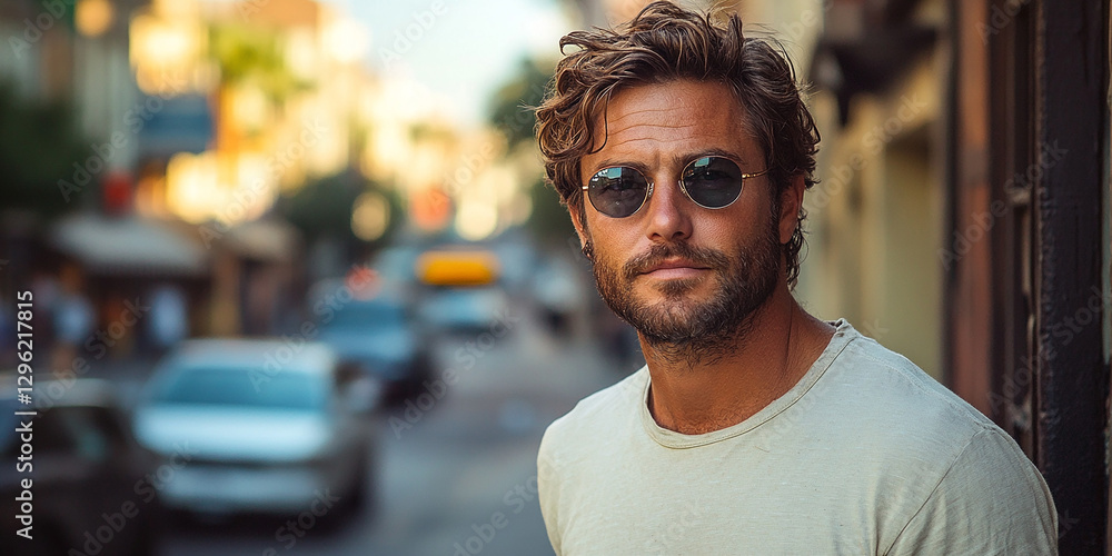 Portrait of an attractive men wearing glasses