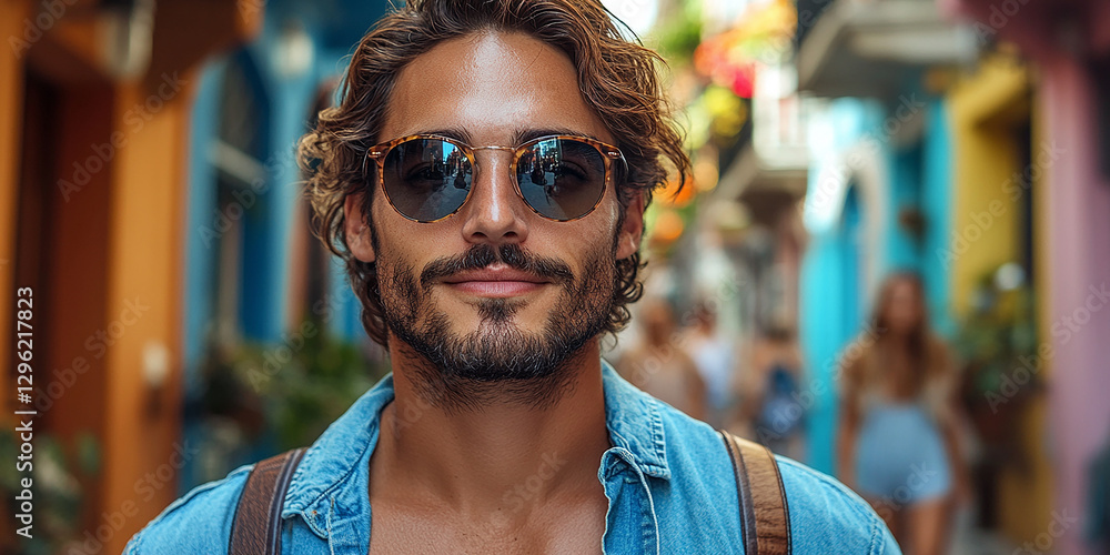Portrait of an attractive men wearing glasses