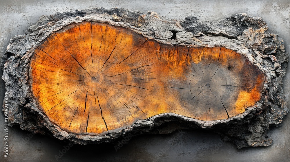 Fototapeta premium Polished wood slice, rustic background, art, decor