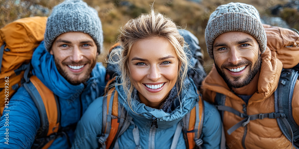 Happy footsteps travelers take a trip