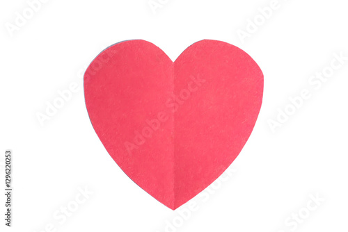 Valentine's Day concept. Red heart-shaped paper isolated on white background