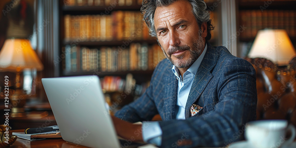 businessman working on a laptop