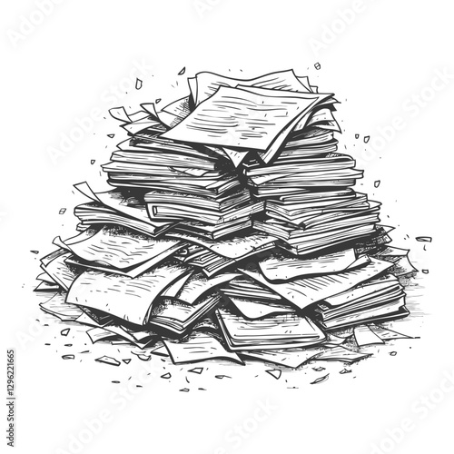 A Large Stack Of Papers And Documents In A Pile
