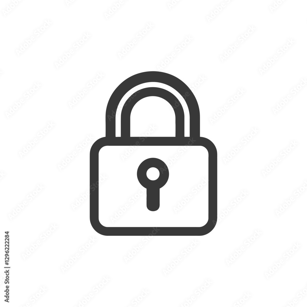 A Simple Black And White Padlock Icon A Simple Black And White Padlock Icon
