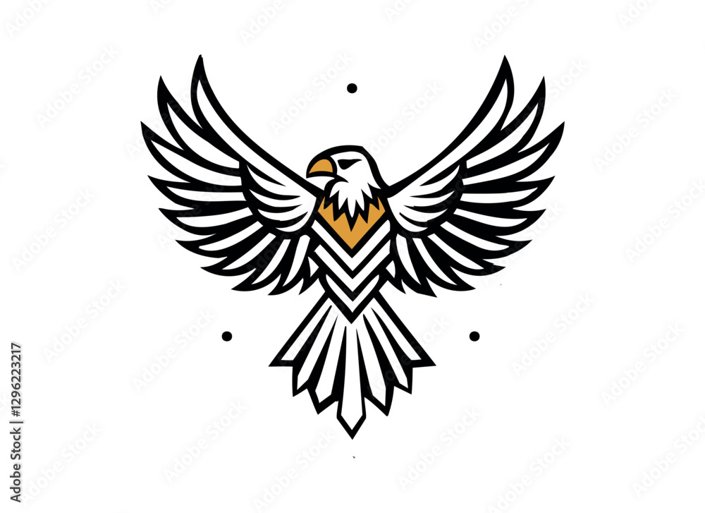 Fototapeta premium Majestic Eagle Logo Design in Art Deco Style - Vector Illustration