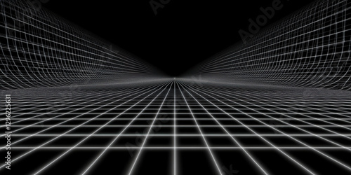 Wallpaper Mural Digital Grid on Black
 Torontodigital.ca