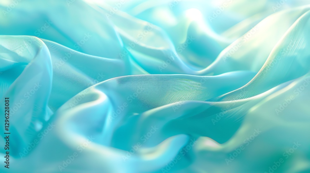 Fototapeta premium A close up shot of a soft, flowing, light blue fabric.