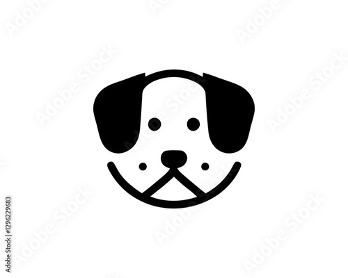 Abstract Dog Logo design template. Dog head icon. Vector illustration. Simple silhouette. Flat style. Cartoon dog face logo. Animal logotype concept. photo