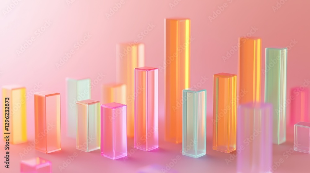 Abstract Pastel Colored Glass Blocks Modern Geometric Shapes Minimalist 3D Render Abstract Pastel Colored Glass Blocks Modern Geometric Shapes Minimalist 3D Render
