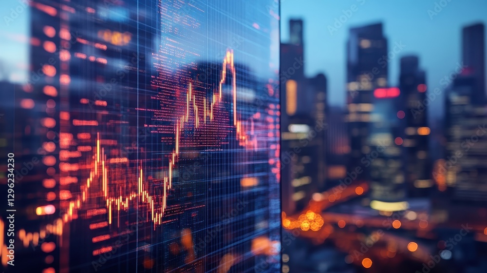 Fototapeta premium The world of finance, where numbers and deals intertwine to shape fortunes and destinies.