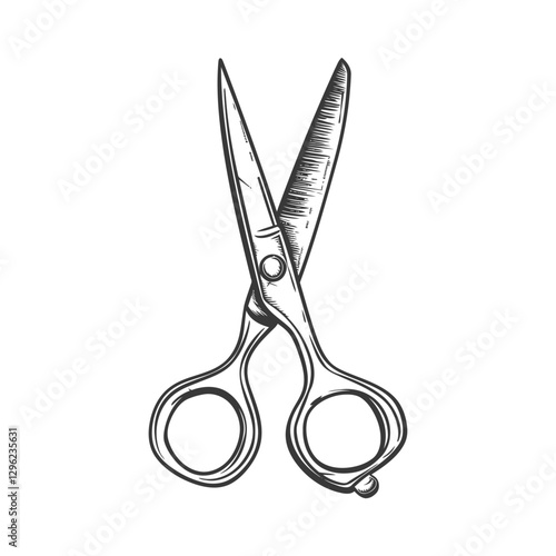 Hand Drawn Sketch Of A Pair Of Scissors Design