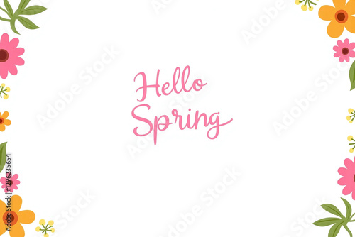 Obraz na płótnie hello spring background with colorful flowers