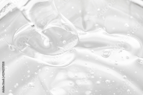 Foto Face cream, colorless, with bubbles, macro texture.