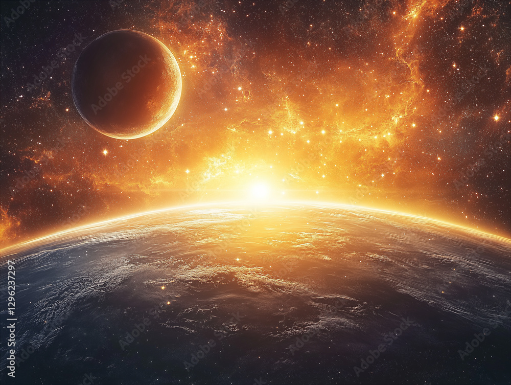 Obraz premium Faraway planets background design