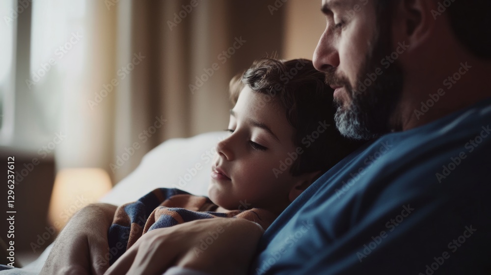Rare illness patient with a family member enjoying a quiet moment together. Featuring support and emotional connection