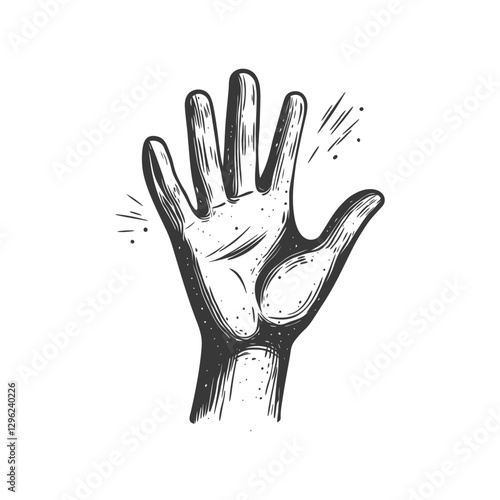 Hand With Fingers Extended In A High Five Gesture