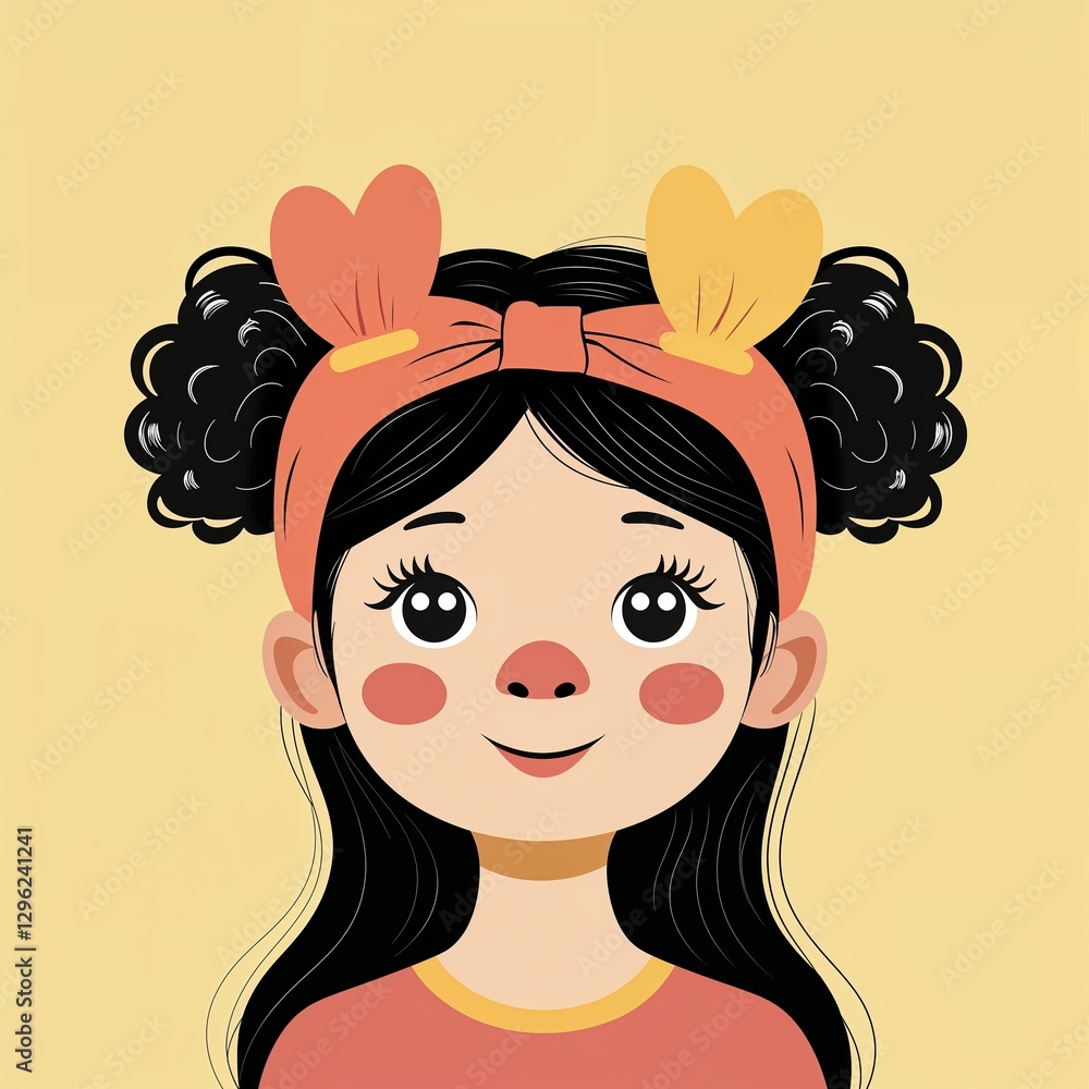 headband on plain yellow background childish style illustration headband on plain yellow background childish style illustration