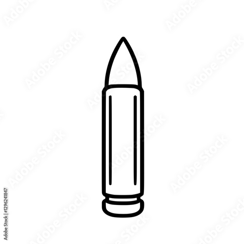 Minimalist Bullet Icon Representing Ammunition and Firearm Concept