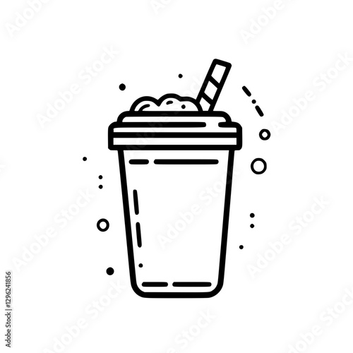 Bubble Tea Cup Icon Representing Refreshing Beverage and Drink Concept