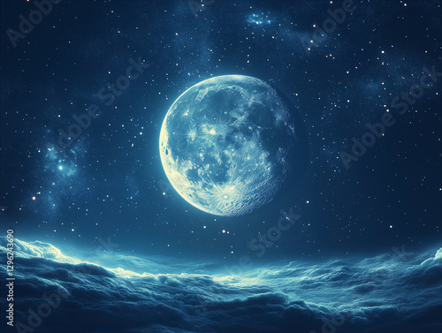 Cosmic wonder background with planets