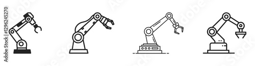 Vector illustration of the robot arm icon is isolated on a white background. It can be easily used in applications and websites.